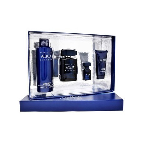 Set Perry Ellis Aqua Extreme 4Pzs 100 ml...-PerfumeriaparaTodos-Belleza y Cuidado Personal