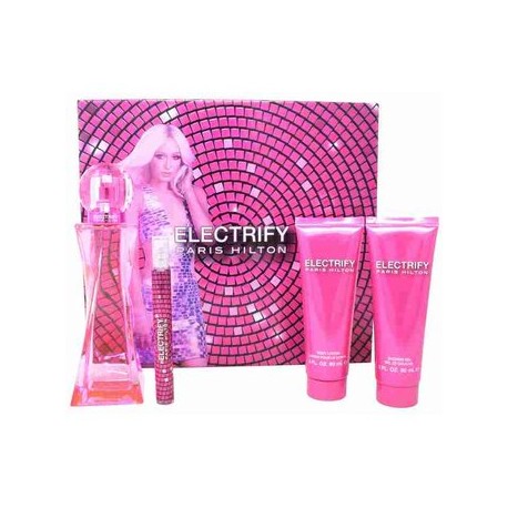 Set Paris Hilton Electrify 4Pzs-PerfumeriaparaTodos-Belleza y Cuidado Personal