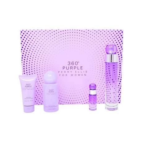 Set 360° Purple 4Pzs 100 ml Edp Spray +...-PerfumeriaparaTodos-Belleza y Cuidado Personal