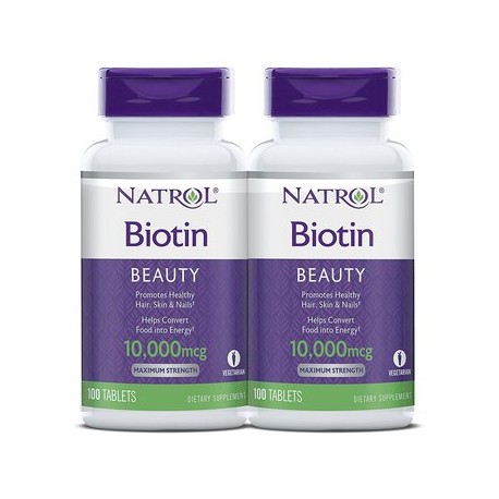 2 Frascos Biotina 10,000 Mcg, Natrol Bio...-PerfumeriaparaTodos-Belleza y Cuidado Personal