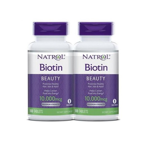 2 Frascos De Biotina Natrol 10,000 MCG M...-PerfumeriaparaTodos-Belleza y Cuidado Personal