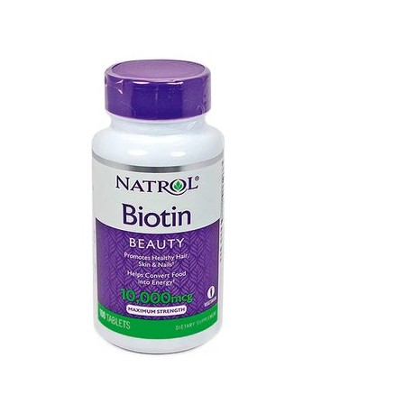 Biotina Natrol 10,000 Mcg 100 Tabletas-PerfumeriaparaTodos-Belleza y Cuidado Personal